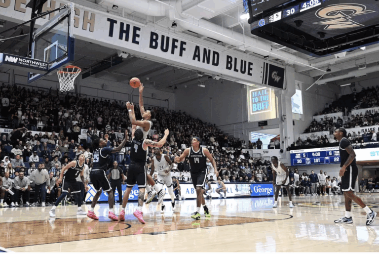 Men’s basketball hosts Georgetown for first matchup in 44 years; Falls short 73-64